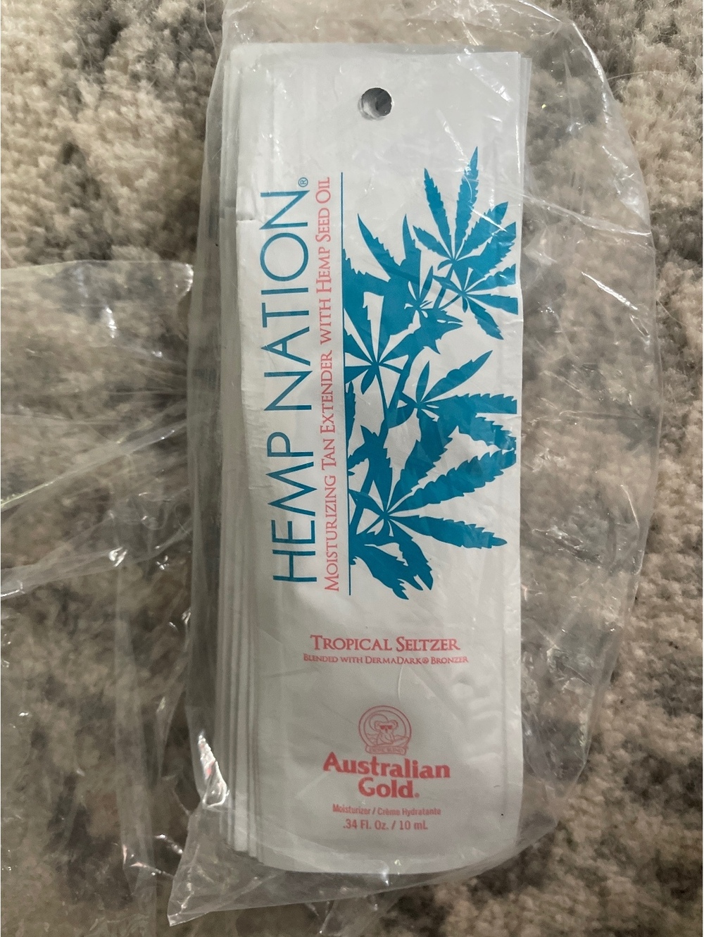AG Hemp Nation Tropical Moisturizing Tan Extender Packet, BUNDLE OF 10